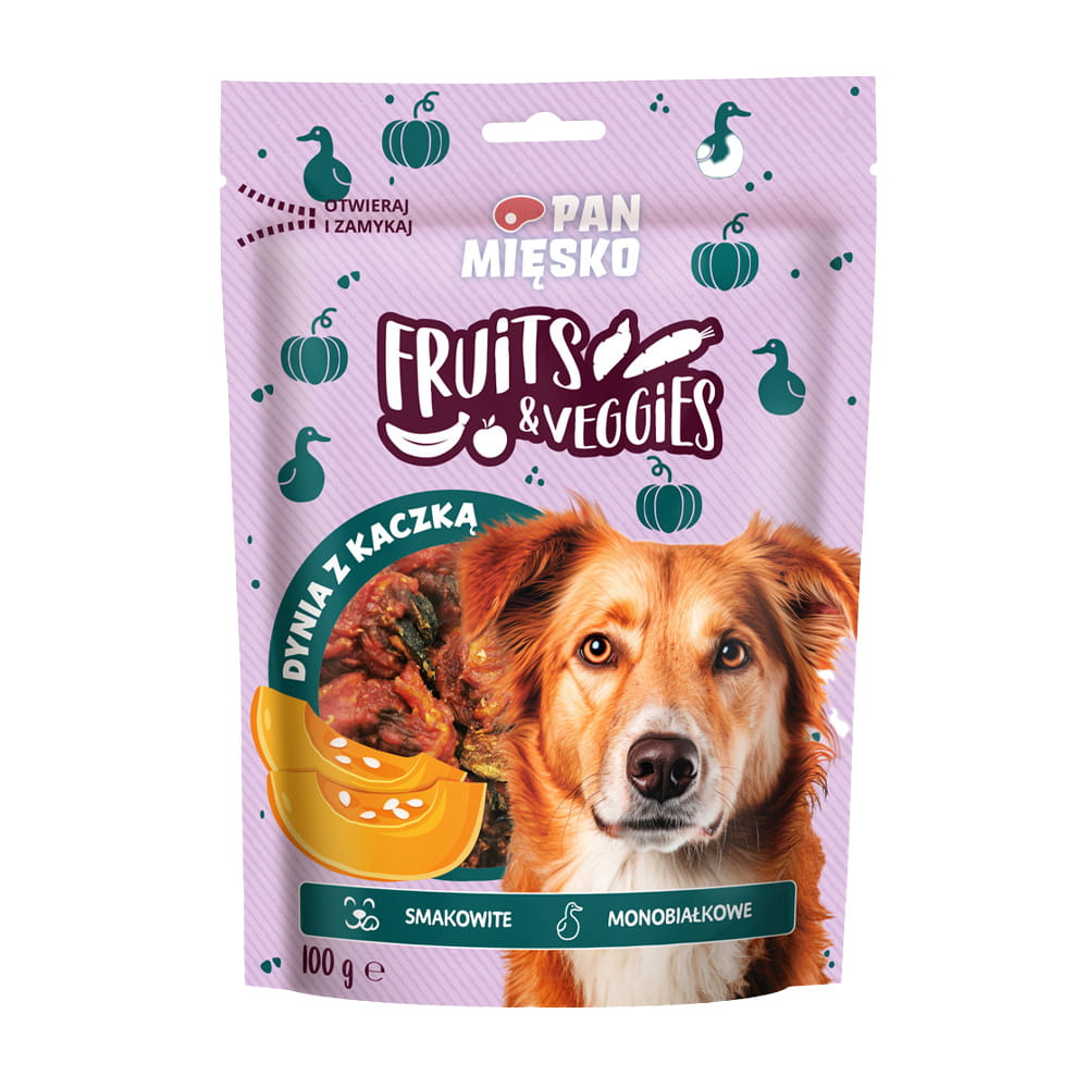 Pan Mięsko Fruits & Veggies Przysmak dla psa Mix 4x 100g